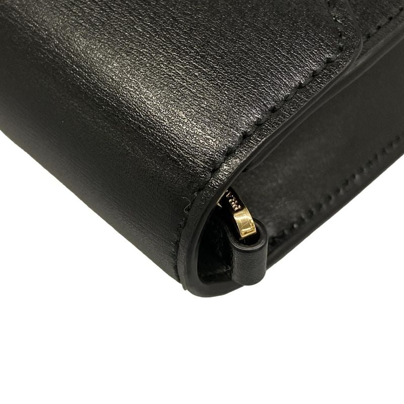 Prada Wallet Black Chain with Removable Strap Leather