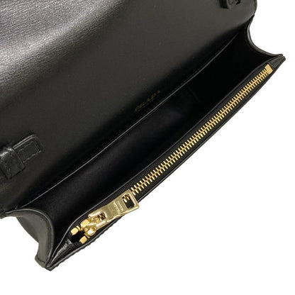 Prada Wallet Black Chain with Removable Strap Leather