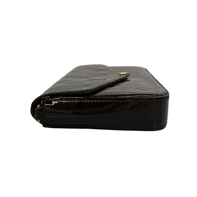 Louis Vuitton Wallet Monogram Vernis Pochette Felicie Amarante Leather