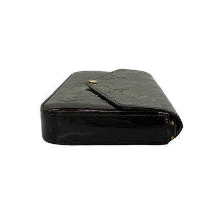Louis Vuitton Wallet Monogram Vernis Pochette Felicie Amarante Leather