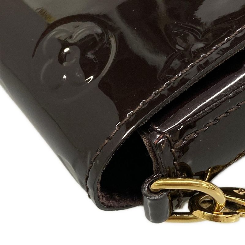 Louis Vuitton Wallet Monogram Vernis Pochette Felicie Amarante Leather
