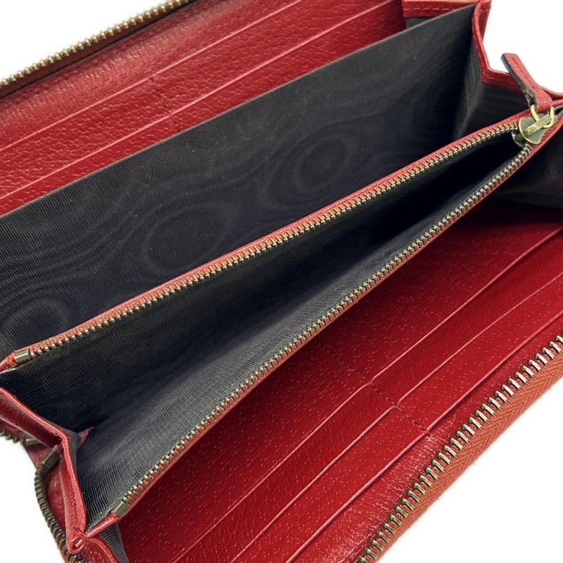 Gucci Wallet Queen Margaret Dark Brown Red Multi Zip Around Dark Multi