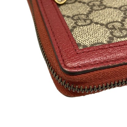 Gucci Wallet Queen Margaret Dark Brown Red Multi Zip Around Dark Multi