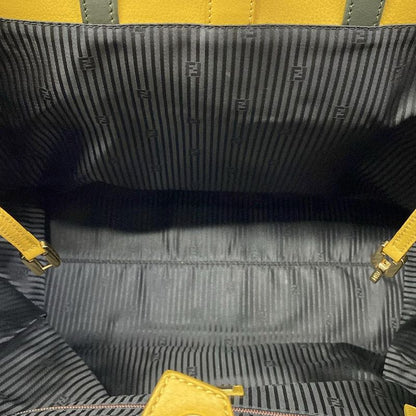 Fendi Tote Tou Jour Dark Green Yellow Multi Leather