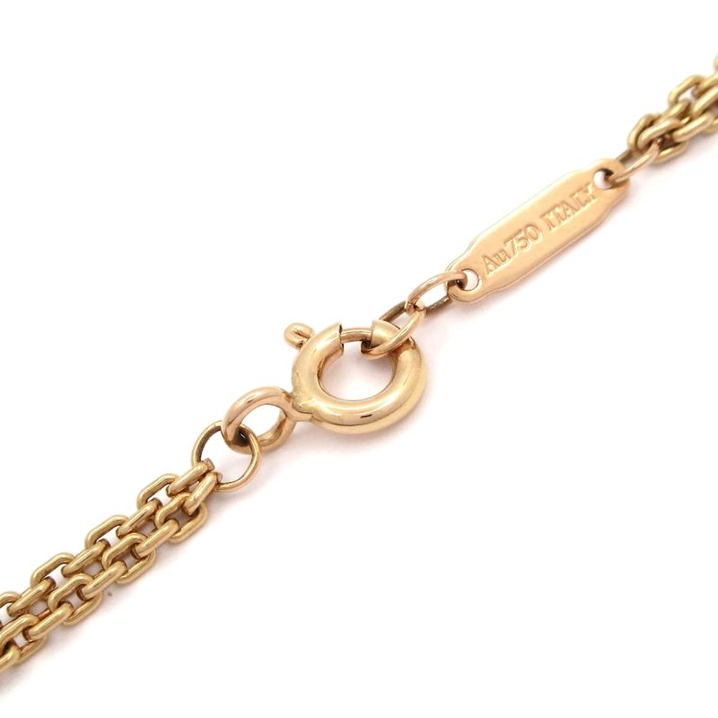 Tiffany & Co Necklace Large Double Link Pendant 18K Pink
