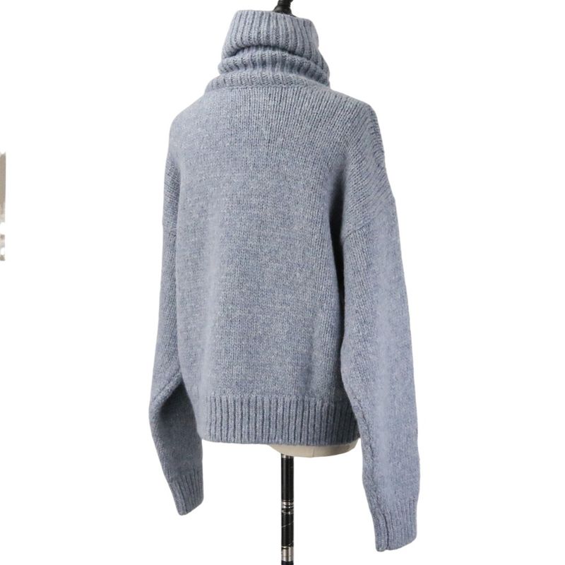 Celine Triomphe Turtle Knit Balki Sweater Blue Pastel