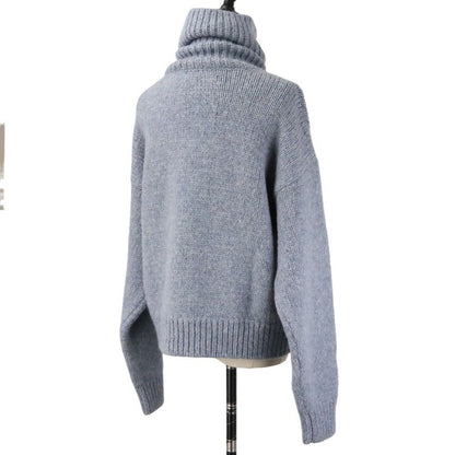 Celine Triomphe Turtle Knit Balki Sweater Blue Pastel