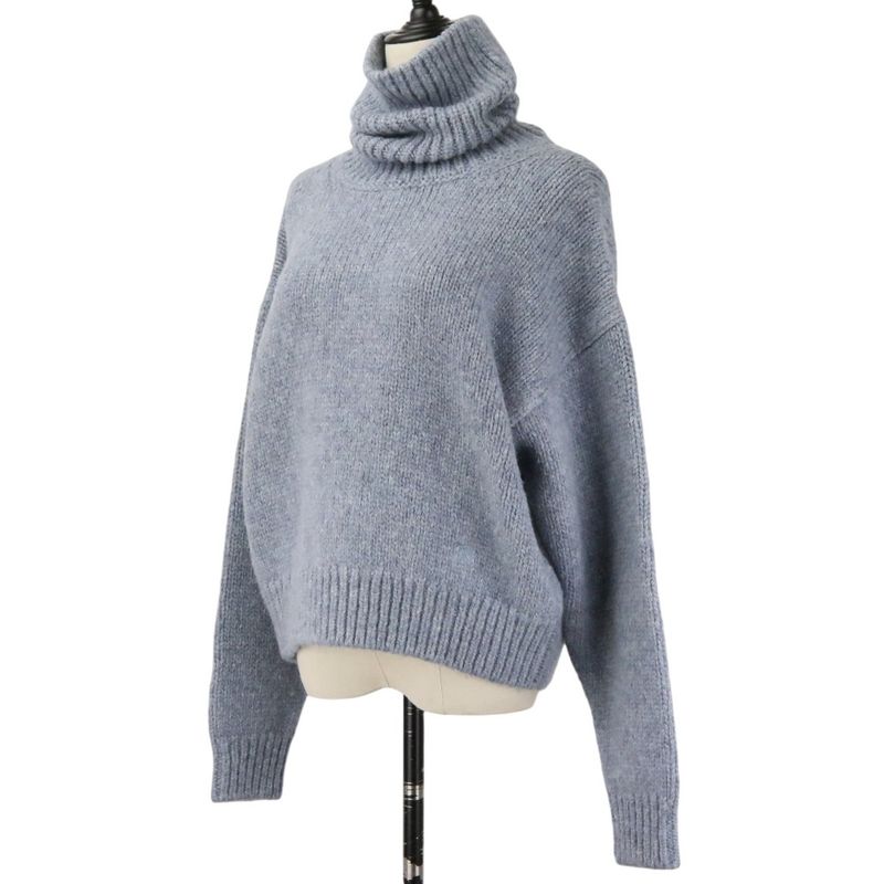 Celine Triomphe Turtle Knit Balki Sweater Blue Pastel