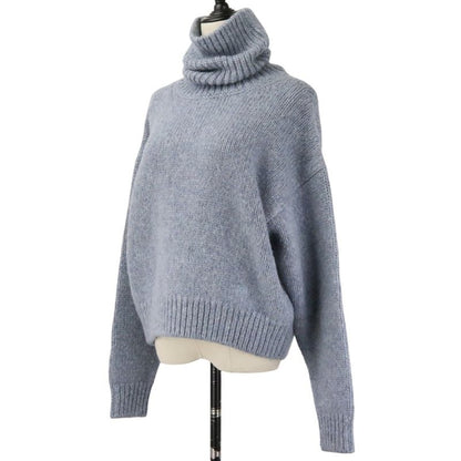 Celine Triomphe Turtle Knit Balki Sweater Blue Pastel