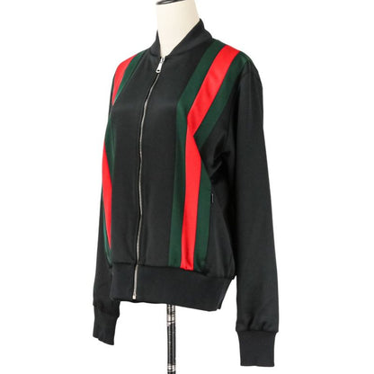 Gucci Webline Technical Jersey Full Zip Track Bomber Jacket S Black Red Green