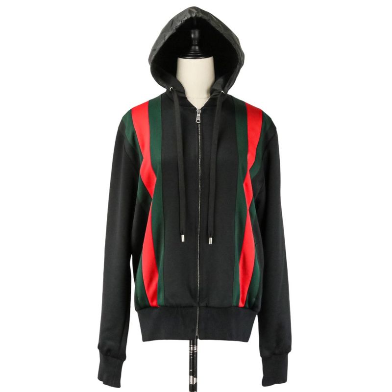 Gucci Webline Technical Jersey Full Zip Track Bomber Jacket S Black Red Green