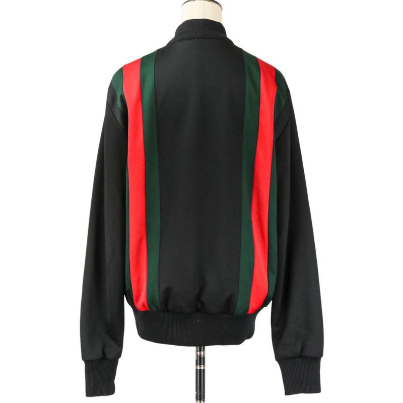 Gucci Webline Technical Jersey Full Zip Track Bomber Jacket S Black Red Green