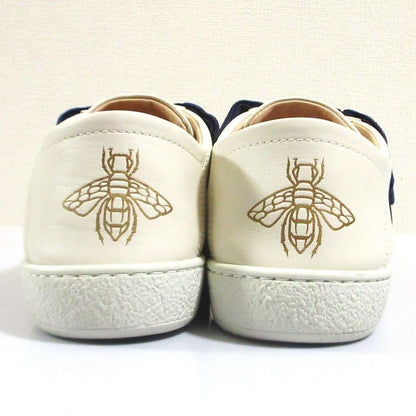 Gucci Ribbon Bee Low Cut Slip on Sneakers 36.5 White Red Navy