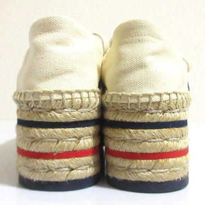 Gucci Logo Print Espadrilles Platform Mushuze 35.5 Off-white