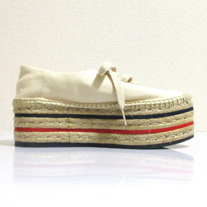 Gucci Logo Print Espadrilles Platform Mushuze 35.5 Off-white