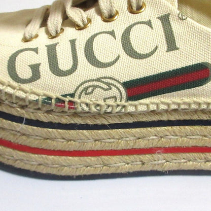 Gucci Logo Print Espadrilles Platform Mushuze 35.5 Off-white