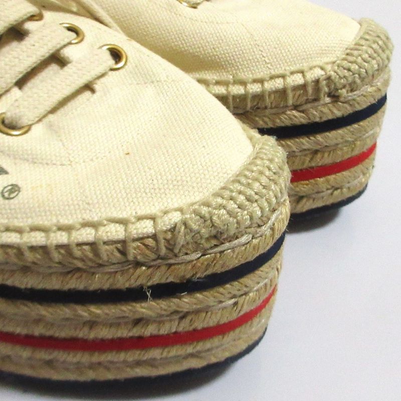 Gucci Logo Print Espadrilles Platform Mushuze 35.5 Off-white
