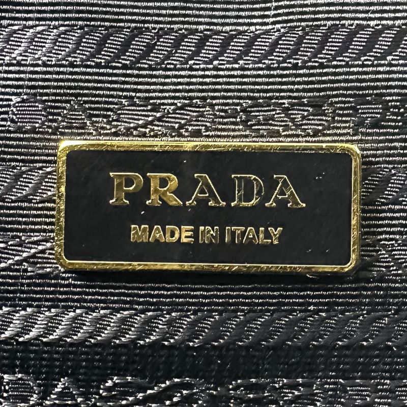 Prada Velvet Flower Nylon Tote Black