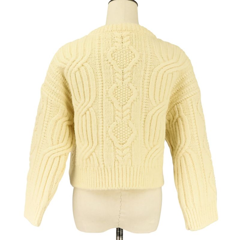 Celine Triomphe Crew Neck Knit Sweater S Ivory