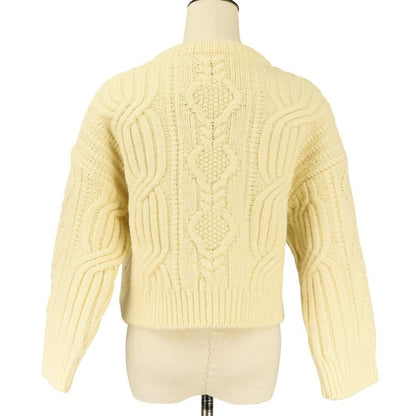 Celine Triomphe Crew Neck Knit Sweater S Ivory