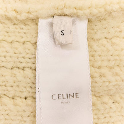 Celine Triomphe Crew Neck Knit Sweater S Ivory