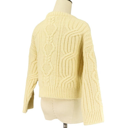 Celine Triomphe Crew Neck Knit Sweater S Ivory