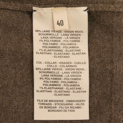 Hermes les Tambours Front Embroidery Wool Short Sleeve Knit Top