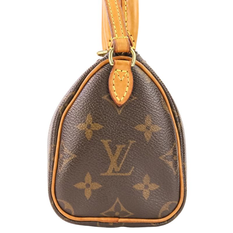 Louis Vuitton Nano Speedy Monogram Shoulder Pouch Mini Bag Brown