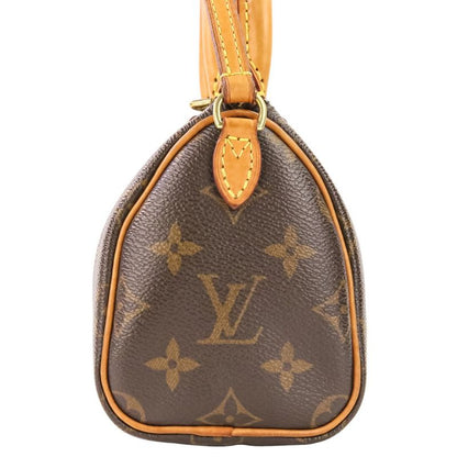 Louis Vuitton Nano Speedy Monogram Shoulder Pouch Mini Bag Brown