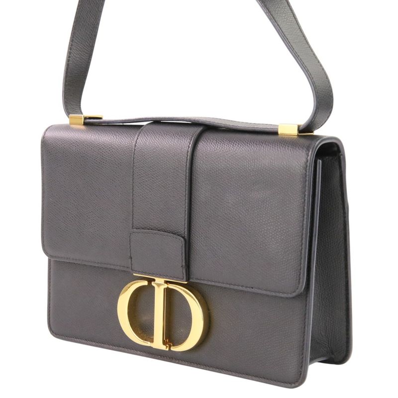 Dior 30 Montaigne Leather Bag Black