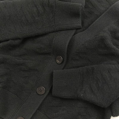 Hermes Button Wool Knit V-neck Cardigan 34 Black