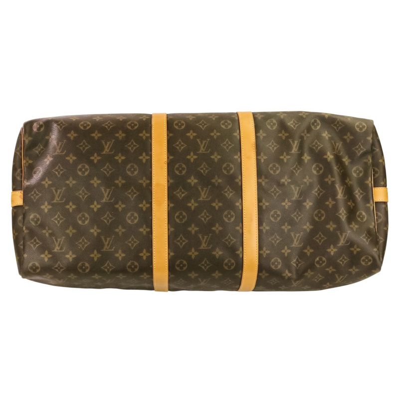 Louis Vuitton Monogram Keepall Bandouliere 60 Boston Bag Brown