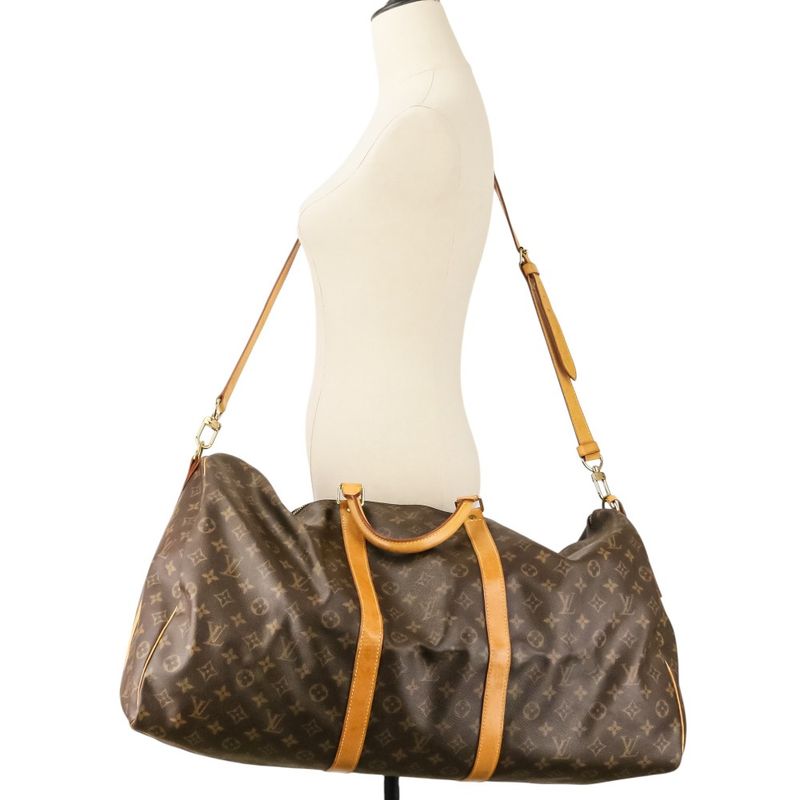 Louis Vuitton Monogram Keepall Bandouliere 60 Boston Bag Brown