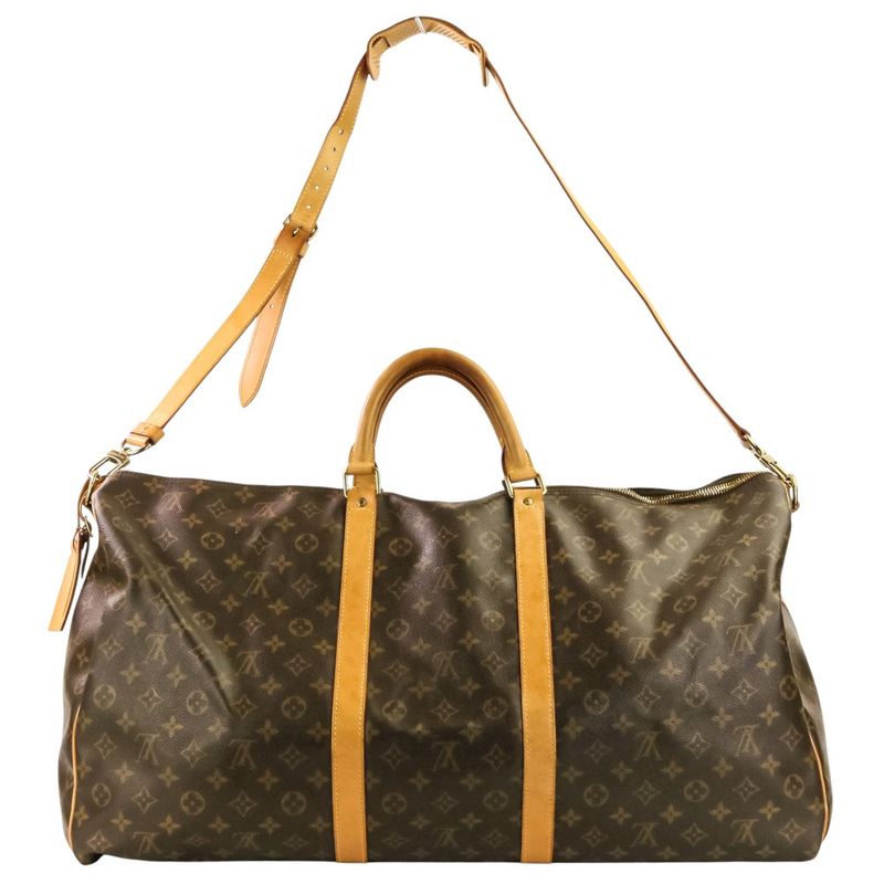 Louis Vuitton Monogram Keepall Bandouliere 60 Boston Bag Brown