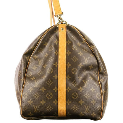 Louis Vuitton Monogram Keepall Bandouliere 60 Boston Bag Brown