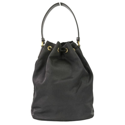 Prada Duet Drawstring Nylon Shoulder Bag Black