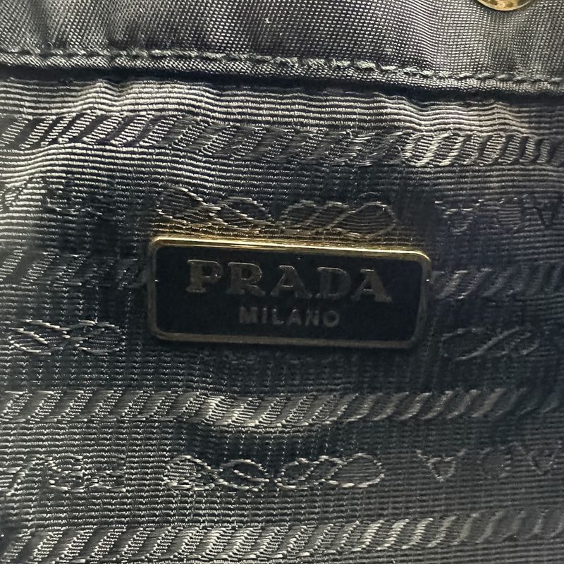 Prada Duet Drawstring Nylon Shoulder Bag Black