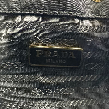 Prada Duet Drawstring Nylon Shoulder Bag Black