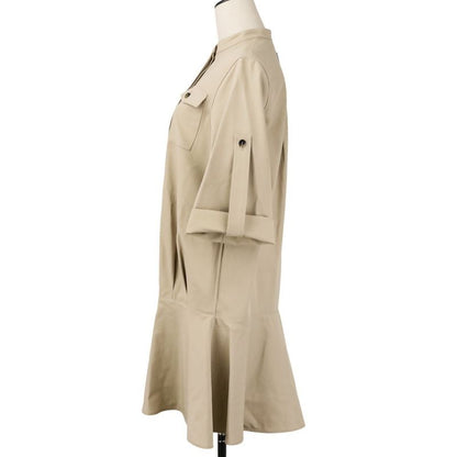 Loewe Cotton Twill Shirt Dress 36 Beige