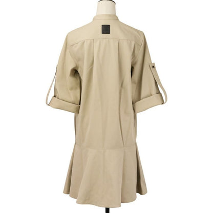 Loewe Cotton Twill Shirt Dress 36 Beige