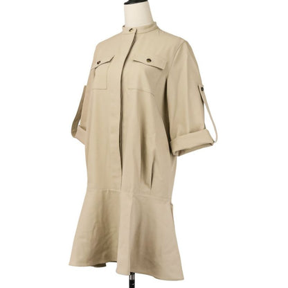 Loewe Cotton Twill Shirt Dress 36 Beige