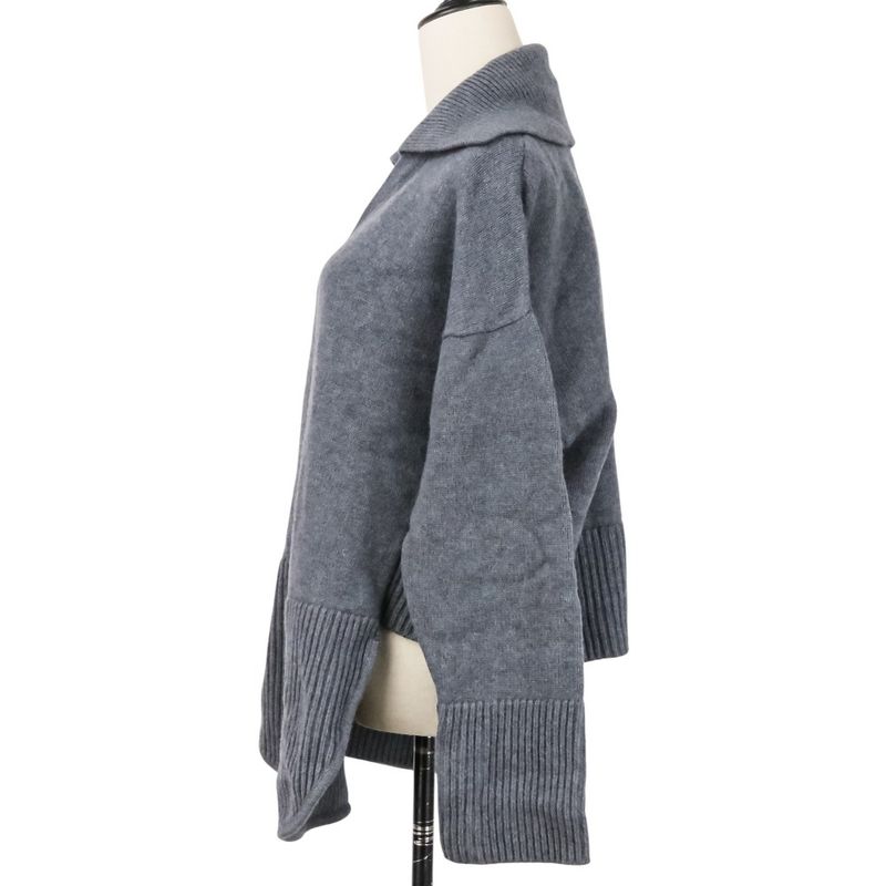 Loewe Anagram Wool Polo Knit Sweater S Gray