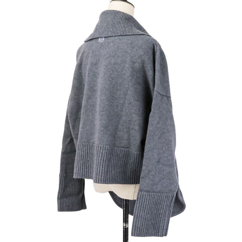 Loewe Anagram Wool Polo Knit Sweater S Gray