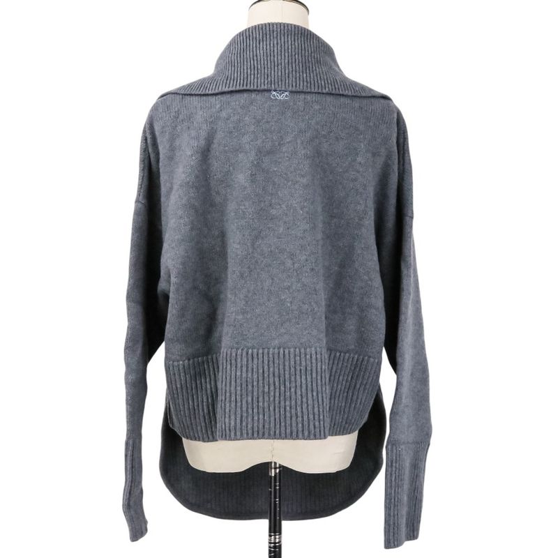 Loewe Anagram Wool Polo Knit Sweater S Gray
