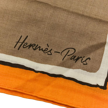 Hermes Libre Comme Pegase Carre Geant 140 Shawl Orange Brown
