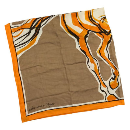 Hermes Libre Comme Pegase Carre Geant 140 Shawl Orange Brown