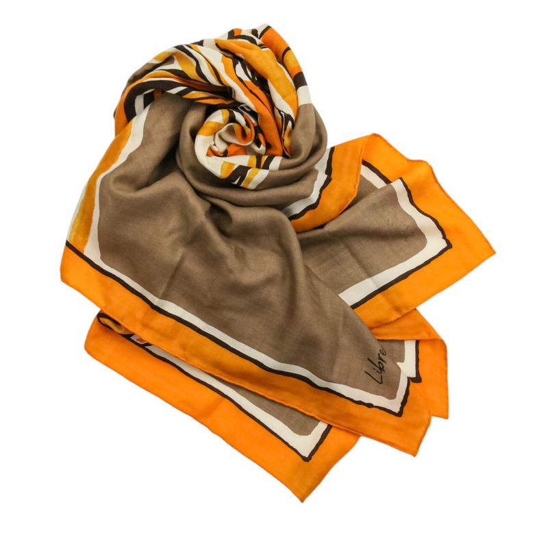 Hermes Libre Comme Pegase Carre Geant 140 Shawl Orange Brown