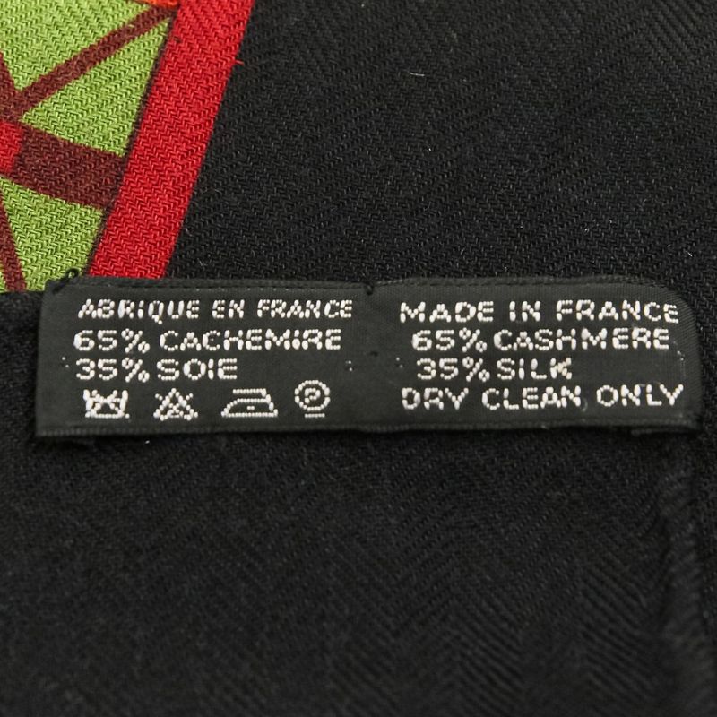 Hermes Cent Plis Des Miao Carre Geant 140 Cashier Large Shawl Black Red