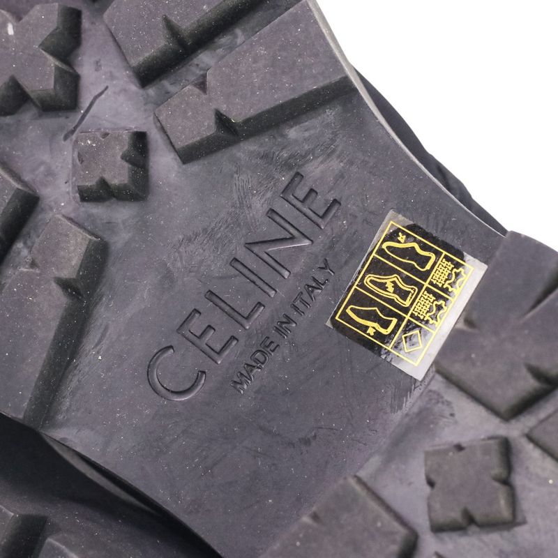 Celine Lace Up Balkis Boots Nylon Canvas 36