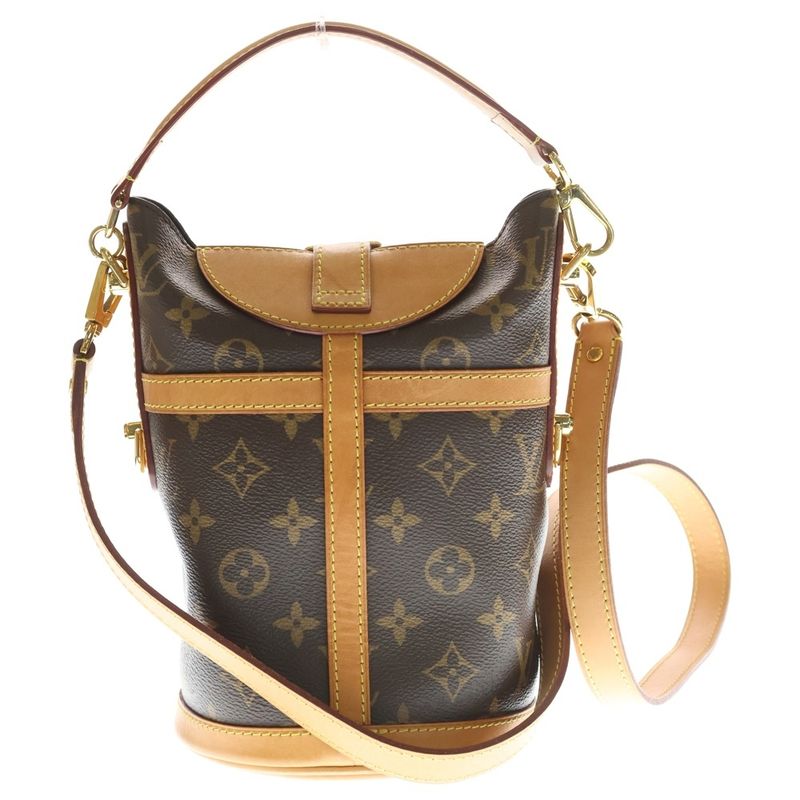 Louis Vuitton Monogram Duffle Mini Shoulder Bag Brown Leather